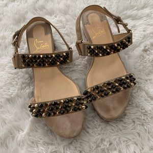 Beautiful Nude Christian Louboutin Wedge